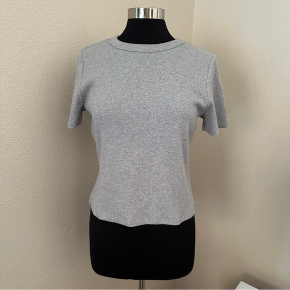 Boden Tops - NWOT Boden Cotton Ribbed Grey Short sleeves Modern T-Shirt Size L